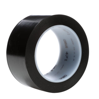 3M Vinyl Tape 471, Black, 1 1/2 in x 36 yd, 5.2 mil