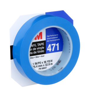 3M Vinyl Tape 471, Blue, 1 in x 36 yd, 5.2 mil