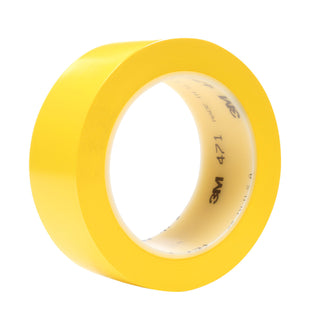 3M Vinyl Tape 471, Yellow, 1 1/2 in x 36 yd, 5.2 mil