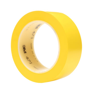 3M Vinyl Tape 471, Yellow, 1 1/2 in x 36 yd, 5.2 mil