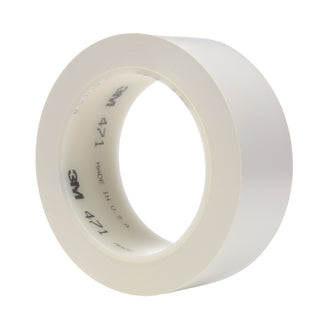 3M Vinyl Tape 471, White, 1 1/2 in x 36 yd, 5.2 mil