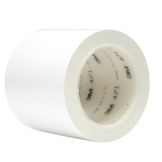 3M Vinyl Tape 471, White, 4 in x 36 yd, 5.2 mil