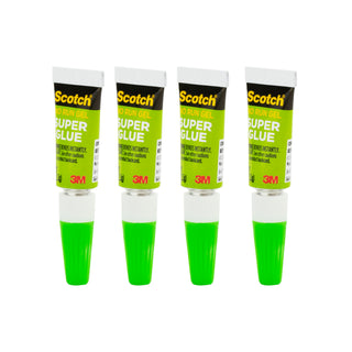 Scotch® Super Glue Gel AD119, 4-Pack of single-use tubes, .017 oz each