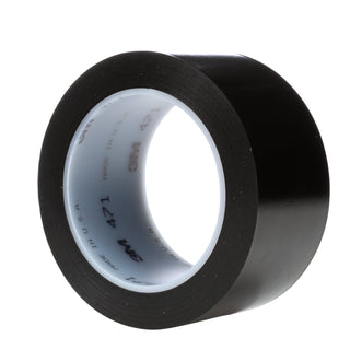 3M Vinyl Tape 471, Black, 2 in x 36 yd, 5.2 mil