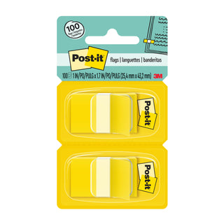 Post-it® Flags 680-YW2, 1 in. x 1.7 in. Canary Yellow 2 pk 6 pk/inner 24pk/cs