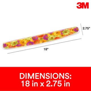 3M Gel Wrist Rest WR308DS, Clear Gel Design, Compact Size, Daisy