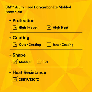 3M Aluminized Polycarbonate Molded Clear Faceshield Window,82504-00000