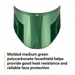 3M Aluminized Polycarbonate Faceshield WP96BAL, Medium Green,82518-00000