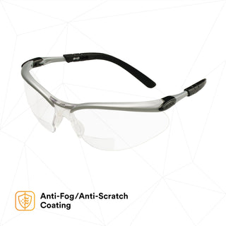 3M BX Reader Protective Eyewear 11375-00000-20, Clear Lens, SilverFrame