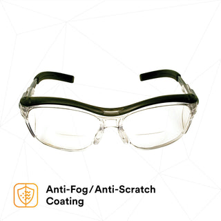 3M Nuvo Protective Eyewear 11436-00000-20 Clear Lens, Grey Frame