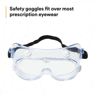 3M Safety Splash Goggle 334, 40660-00000-10, Clear Lens