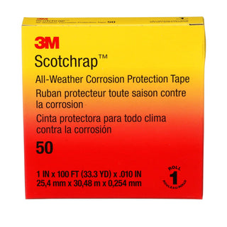 3M Scotchrap Vinyl Corrosion Protection Tape 50, 1 in x 100 ft,Unprinted, Black