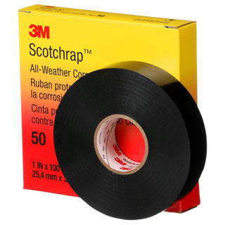 3M Scotchrap Vinyl Corrosion Protection Tape 50, 1 in x 100 ft,Unprinted, Black