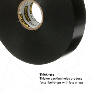 Scotch® Vinyl Electrical Tape Super 88, 3/4 in x 36 yd, Black, 12rolls/carton