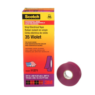 Scotch® Vinyl Color Coding Electrical Tape 35, 3/4 in x 66 ft, Violet