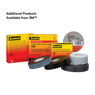 3M Temflex Rubber Splicing Tape 2155, 3/4 in x 22 ft, Black