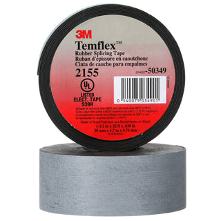 3M Temflex Rubber Splicing Tape 2155, 1-1/2 in x 22 ft, Black