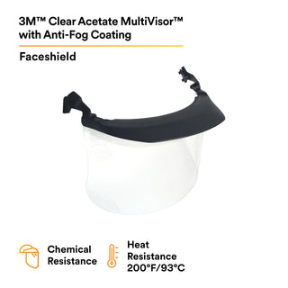 3M Clear Acetate MultiVisor Faceshield System V4D-10P