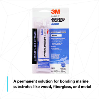 3M Marine Adhesive Sealant 5200, White, 3 oz Tube