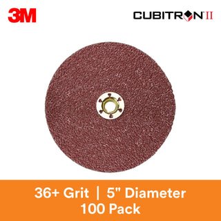 3M Cubitron II Fibre Disc 982C, 36+, TN Quick Change, 5 in, DieTN500P