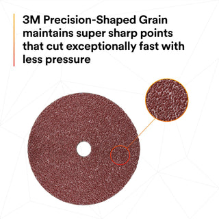 3M Cubitron II Fibre Disc 982C, 60+, 4-1/2 in x 7/8 in, Die 450E