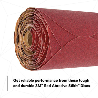 3M Red Abrasive Stikit Disc, 01116, 6 in, P80, 100 discs per roll