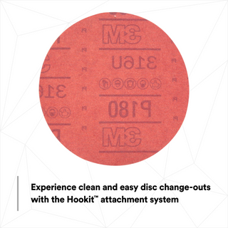 3M Hookit Red Abrasive Disc, 01222, 6 in, P180, 50 discs per carton