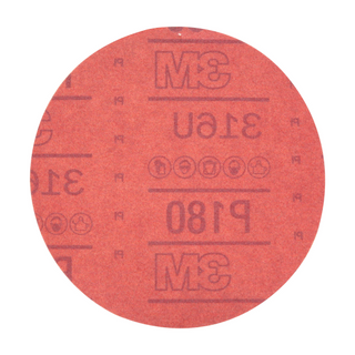 3M Hookit Red Abrasive Disc, 01222, 6 in, P180, 50 discs per carton