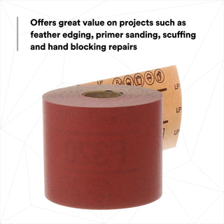 3M Red Abrasive Stikit Sheet Roll, 01682, P320, 2-3/4 in x 25 yd