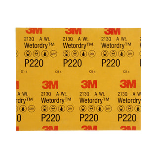 3M Wetordry Abrasive Sheet, 02043, P220, 9 in x 11 in, 50 sheets percarton