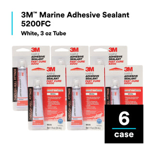 3M Marine Adhesive Sealant 5200FC, Fast Cure, White, 3 oz Tube