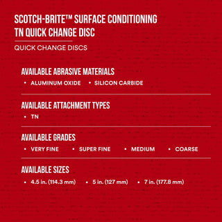 Scotch-Brite Surface Conditioning TN Quick Change Disc, SC-DN, A/OMedium, 5 in