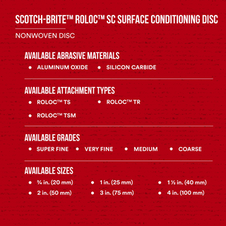 Scotch-Brite Roloc Surface Conditioning Disc, SC-DM, A/O Coarse, TSM,
2 in