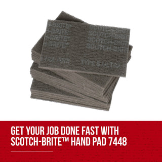 Scotch-Brite Hand Pad 7448, 37448, HP-HP, SiC Ultra Fine, Gray, 9 in x 6 in