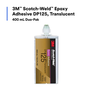 3M Scotch-Weld Epoxy Adhesive DP125, Translucent, 400 mL Duo-Pak