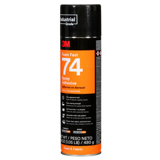 3M Foam Fast Spray Adhesive 74, Clear, 24 fl oz Can (Net Wt 16.9 oz)