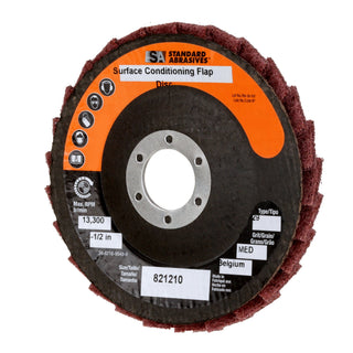 Standard Abrasives Surface Conditioning Flap Disc, 821210, 4-1/2 in x7/8 in MED