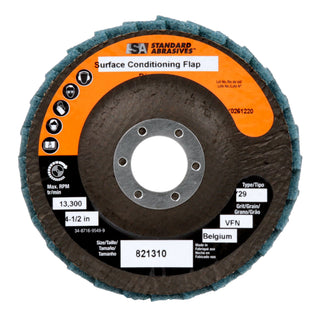 Standard Abrasives Surface Conditioning Flap Disc, 821310, 4-1/2 in x7/8 in VFN