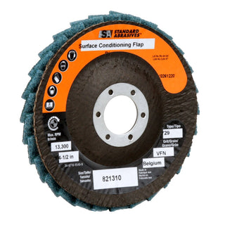 Standard Abrasives Surface Conditioning Flap Disc, 821310, 4-1/2 in x7/8 in VFN