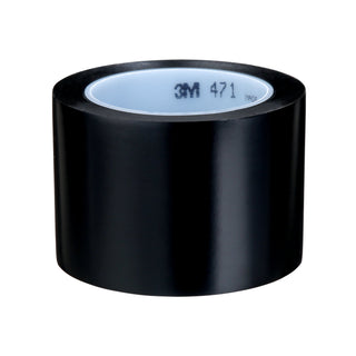 3M Vinyl Tape 471, Black, 3 in x 36 yd, 5.2 mil