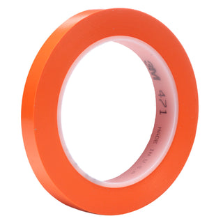 3M Vinyl Tape 471, Orange, 1/2 in x 36 yd, 5.2 mil