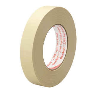 3M Performance Masking Tape 2380, Tan, 12 mm x 55 m, 7.2 mil, PlasticCore