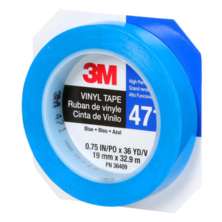 3M Vinyl Tape 471, Blue, 3/4 in x 36 yd, 48 Roll/Case