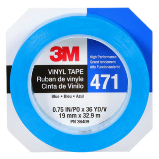 3M Vinyl Tape 471, Blue, 3/4 in x 36 yd, 48 Roll/Case