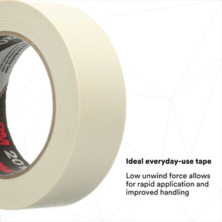 3M General Use Masking Tape 201+, Tan, 36 mm x 55 m, 4.4 mil