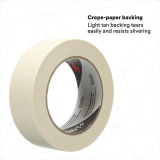 3M General Use Masking Tape 201+, Tan, 36 mm x 55 m, 4.4 mil