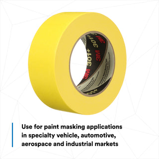 3M Performance Yellow Masking Tape 301+, 48 mm x 55 m, 6.3 mil