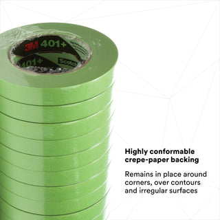 3M High Performance Green Masking Tape 401+, 18 mm x 55 m