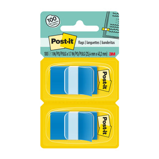 Post-it® Flags 680-BB2, 1 in. x 1.7 in. (2.54 cm x 4.31 cm) Bright Blue,2-pk