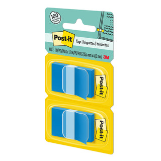 Post-it® Flags 680-BB2, 1 in. x 1.7 in. (2.54 cm x 4.31 cm) Bright Blue,2-pk